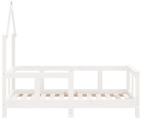 Πλαίσιο Παιδικού Κρεβατιού Λευκό 70 x 140 εκ. Μασίφ Ξύλο Πεύκου - Λευκό