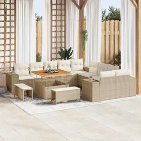 vidaXL Σετ Καναπέ Κήπου 13 pcs Μπεζ, Κρέμα 100 x 100 x 71 cm