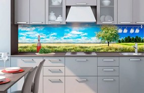 Αυτοκόλλητη φωτοταπετσαρία για ανθισμένο δέντρο κουζίνας - 260x60