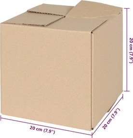 vidaXL Πτυσσόμενο Κουτί 50 pcs Φυσικό 20 x 20 x 20 εκ. Χαρτόνι