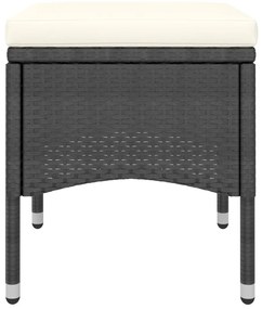 vidaXL Σετ Επίπλων Bistro Κήπου 5 τεμ. Μαύρο Συνθ. Ρατάν/Ψημένο Γυαλί