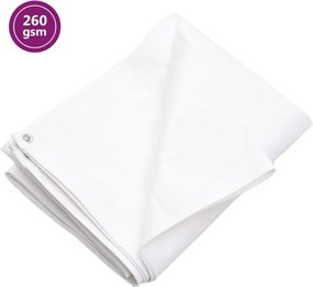 vidaXL Μουσαμάς Λευκός 260 γρ./μ.² 4x6 μ. από HDPE