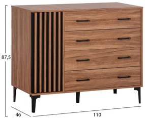 Σετ κρεβατοκάμαρας HARRY C21115 4 τμχ. Μελαμίνη σε Φυσικό Ξύλου - Μαύρο 175x204x100 εκ.