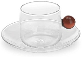 Φλυτζάνι Τσαγιού Bilia BA00704 220ml Amber-Clear Zafferano Glass