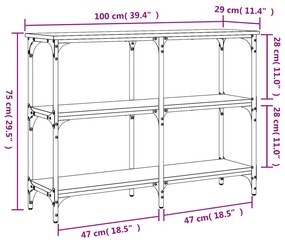 Τραπέζι Κονσόλα Sonoma Δρυς 100x29x75 εκ. Επεξεργασμένο Ξύλο - Καφέ