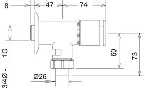 Εξωτερικό φλουσόμετρο λεκάνης LaTorre 3/4''