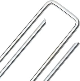 vidaXL Στηρίγματα Εδάφους Σχήμα U 25 τεμ. 20x4 εκ. Γαλβαν. Ατσάλι