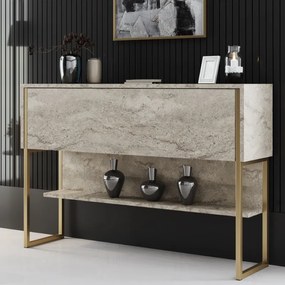 Μπουφές Luxe Megapap χρώμα travertine - χρυσό 120x30x80εκ.-GP052-0130,1