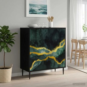 vidaXL Πλαϊνό γραφείο WIJHE Μαύρη Δρυς 69 x 33 x 76 εκ.