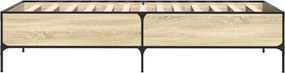 vidaXL Πλαίσιο Κρεβατιού Sonoma Δρυς 100x200 εκ. Επεξ. Ξύλο &amp; Μέταλλο