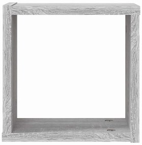 vidaXL Ράφια Τοίχου 4 pcs Γκρι 26 x 15 x 26 cm Επεξεργασμένο ξύλο