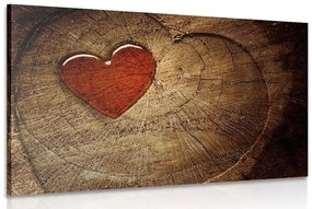 Εικόνα μιας καρδιάς σε ένα κούτσουρο - 60x40
