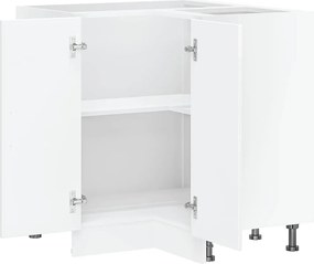 vidaXL Γωνιακό ντουλάπι βάσης κουζίνας Kalmar Γυαλιστ.Λευκό Επεξ. Ξύλο
