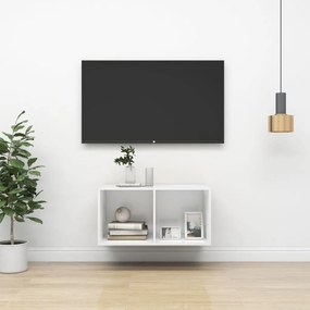 vidaXL Έπιπλο Τηλεόρασης Κρεμαστό Λευκό 37x37x72 εκ. από Επεξ. Ξύλο