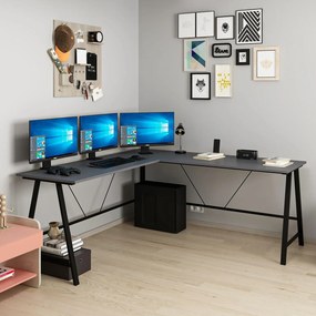 Stewehome Γραφείο Εργασίας σε Σχήμα L Ανθρακί 180x180 cm