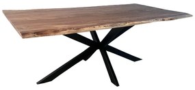 Intrahome Τραπέζι SIERRARA Intrahome μασίφ ξύλο ακακίας πάχους 3.7-4εκ σε φυσική απόχρωση με μαύρα μεταλλικά πόδια 180x90x76εκ | SKU: INTRAPA-483111123