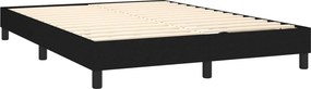 vidaXL Κρεβάτι Boxspring με Στρώμα Μαύρο 140x200 εκ. Υφασμάτινο