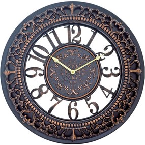 Ρολόι Τοίχου Μαύρο Πλαστικό Φ45.7cm