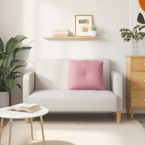 vidaXL Μαξιλάρι Πλάτης Ροζ 60 x 50 cm Υφασμάτινο Κορντουρά