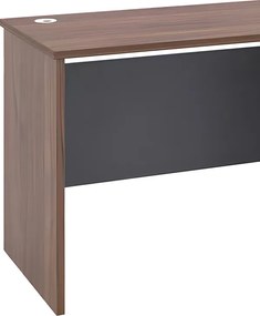Γραφείο εργασίας Cassius pakoworld ανθρακί-καρυδί 120x60x75εκ
