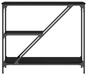 Τραπέζι Κονσόλα Μαύρο 88,5x30x75 εκ. από Επεξεργασμένο Ξύλο - Μαύρο