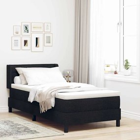 vidaXL Κρεβάτι με ελατήρια Μαύρο 90 x 190 cm Ύφασμα και αφρός