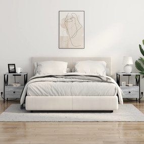 vidaXL Κομοδίνο με συρτάρι 2 pcs Γκρι sonoma 41.5 x 40.5 x 55 εκ.