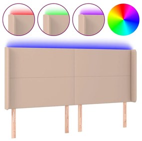 Κεφαλάρι Κρεβατιού LED Καπουτσίνο 163x16x118/128 εκ - Καφέ