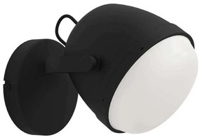 Φωτιστικό Τοίχου - Απλίκα Upanema 390081 18,5x17cm 1xE27 28W Black-White Eglo Ατσάλι,Γυαλί
