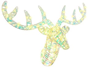 vidaXL Έλκηθρο με Ελάφια Θερμό λευκό 68 x 36.5 x 62.5 εκ. PET