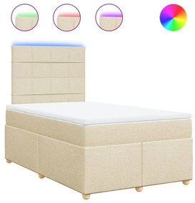 ΚΡΕΒΑΤΙ BOXSPRING ΜΕ ΣΤΡΩΜΑ ΚΡΕΜ 120X200 ΕΚ. ΥΦΑΣΜΑΤΙΝΟ 3293552