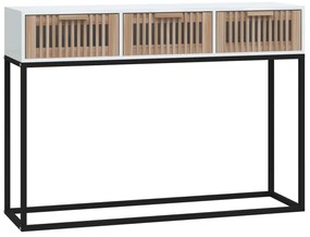 vidaXL Τραπέζι Κονσόλα Λευκό 105x30x75 εκ. Επεξεργασμένο Ξύλο / Σίδερο