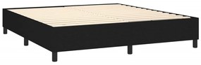 vidaXL Κρεβάτι Boxspring με Στρώμα &amp; LED Μαύρο 160x200 εκ. Υφασμάτινο