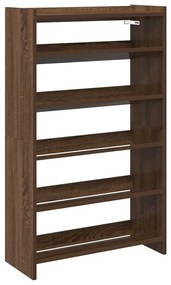 Ράφι παπουτσιών καφέ δρυς 60x25x100 cm Κατασκευασμένο ξύλο - Καφέ