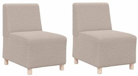 vidaXL Μοναδικός Καναπές χωρίς Χερούλια 2 pcs Ανοιχτό γκρι