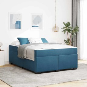 vidaXL Σκελετός Κρεβατιού Άλλο Σκούρο Μπλε 160 x 200 cm Βελούδο