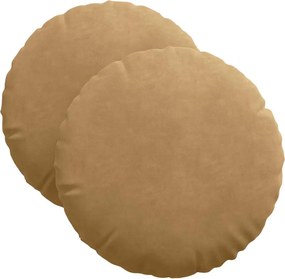 vidaXL Μαξιλάρια καθισμάτων 2 pcs Καφέ Ø 40 x 13 εκ. Βελούδο