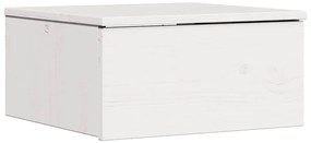 vidaXL Κομοδίνο με συρτάρι Λευκό 37 x 35 x 18.5 εκ Μασίφ ξύλο πεύκου