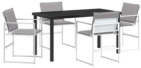vidaXL Σέτ φαγητού για κήπο 5 pcs Λευκό 140 x 70 x 73 cm