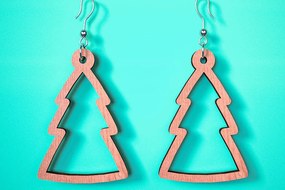 Σετ των 3 Intra απο ξύλο plywood 3mm-4mm πάχος Χριστουγεννιάτικα Σκουλαρίκια | Λέιζερ Δίασταση 3x3 cm INTRAFABR-75101818