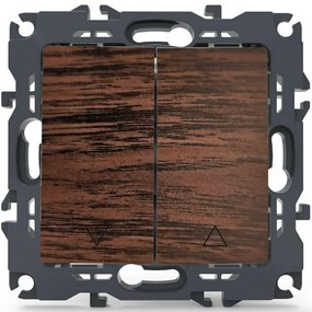 Διακόπτης Τοίχου Ρολών Χωνευτός Prime 1000110606 10AX 250VAC Wood Effect Brown Aca