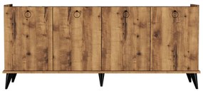 Μπουφές Lireta pakoworld μελαμίνης καρυδί-μαύρο 182x41x82.5εκ (1 τεμάχια)