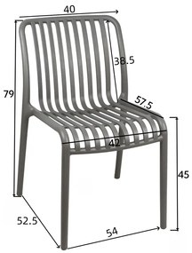 Καρέκλα Zoi pakoworld pp σε λευκή απόχρωση 42x58x79εκ