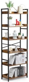 VEVOR Metal Bookshelf Rustic Bookshelf 6-Tier for Living room Bedroom &amp; Office