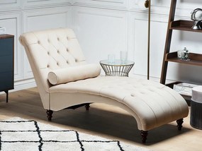 Ανάκλινδρο Berwyn 678, Beige, Καφέ, 72x87cm, Πόδια: Ξύλο,Καουτσούκ