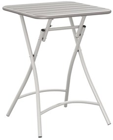 vidaXL Πτυσσόμενο Τραπέζι Κήπου Μπεζ 55x55x73 εκ. Χάλυβας