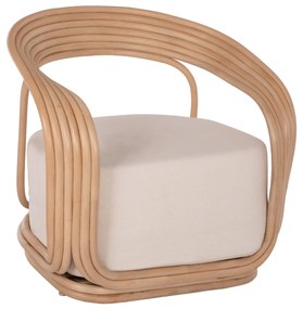 Πολυθρόνα DUCHESS C9478 Φυσικό Rattan με Εκρού Μαξιλάρι 81x59x70Y εκ. 81x59x70 εκ.