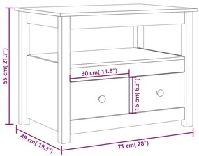 ΤΡΑΠΕΖΑΚΙ ΣΑΛΟΝΙΟΥ ΚΑΦΕ ΜΕΛΙ 71 X 49 X 55 ΕΚ. ΜΑΣΙΦ ΞΥΛΟ ΠΕΥΚΟΥ 820939