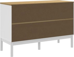 vidaXL Συρταριέρα FLORO Λευκή από Μασίφ Ξύλο Πεύκου