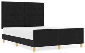 vidaXL Κρεβάτι Μαύρο 140x200 εκ. Υφάσμα